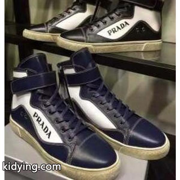 注目の 2015秋冬 PRADA プラダ 相性が良くハイトップシューズ 2色可選_スニーカー、靴_メンズファッション_スーパーコピーブランド激安通販 専門店-0