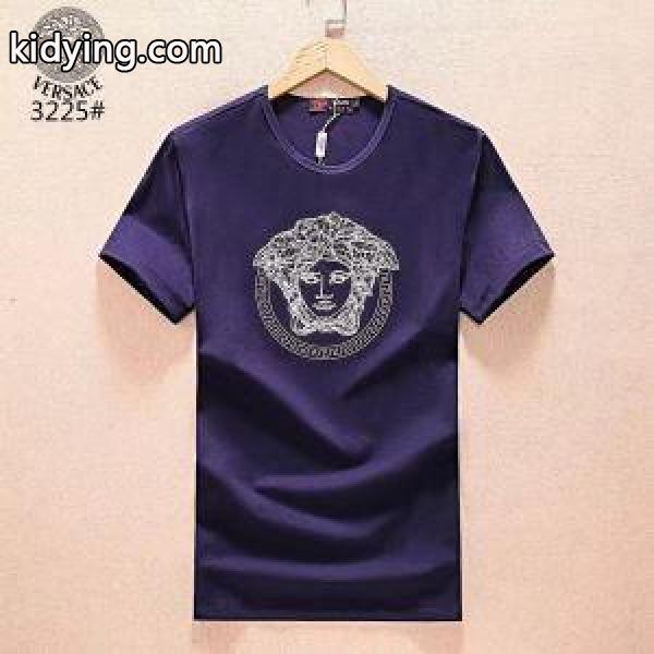 シンプルヴェルサーチ半袖ＴシャツVERSACE通販刺繍ロゴＴシャツクールネックインナートップス３色可選-1