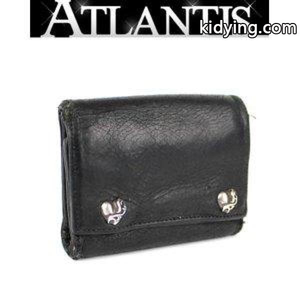 CHROME HEARTS 銀座 クロムハーツ 3フォールド ウォレット ハート ボタン 三つ折財布 レザー 黒 :074624:atlantis - 通販ショッピング-0