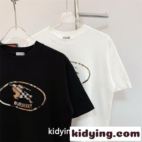 Burberry バーバリー コピー Tシャツ ブラック シンプル ロゴプリント 日常 モード感-5