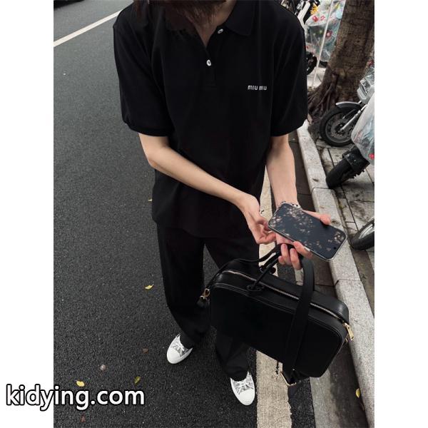 秋冬 端正 ブラック スラックス 洗練 トレンド MIUMIU ミュウミュウ コピー-6