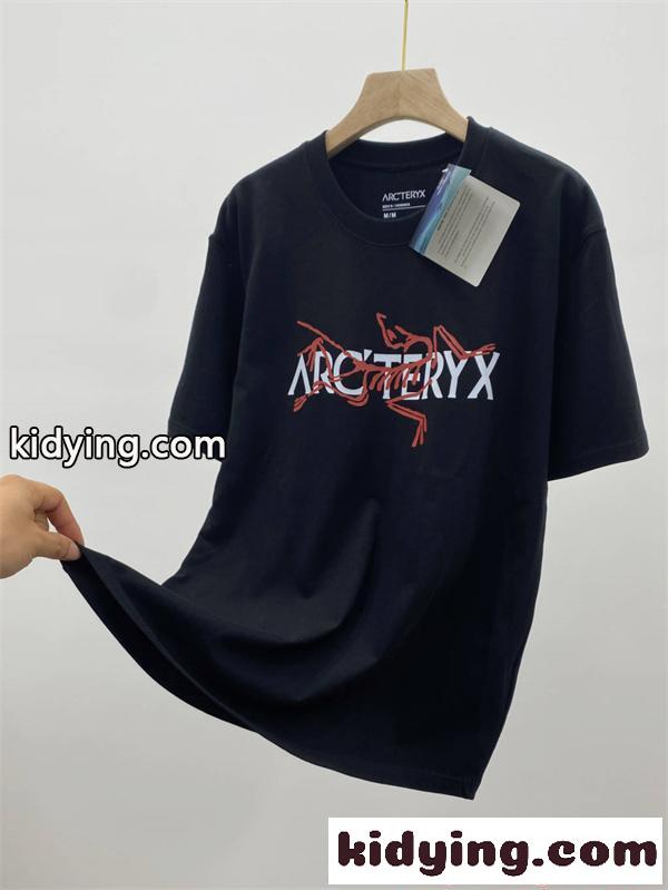 ARCTERYX アークテリクス コピー ホワイト ネイビー配色 プリント 半袖Tシャツ 軽やか素材 ストリート-1