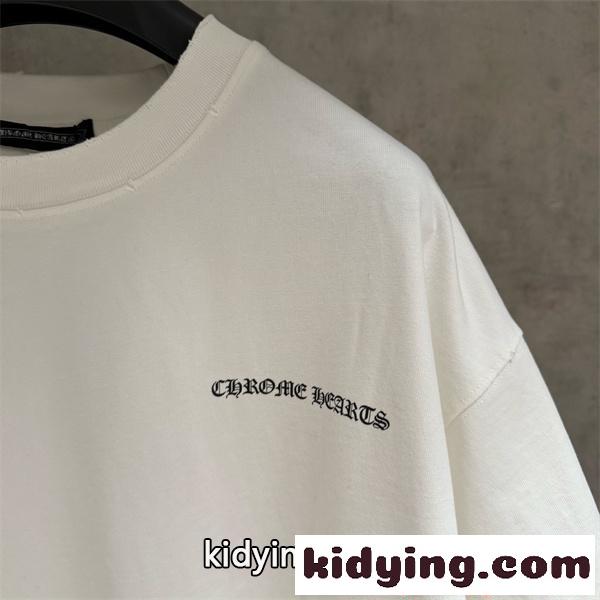 Tシャツ 半袖 ポイント ビッグシルエット ブラック シンプル CHROME HEARTS クロムハーツ コピー-6