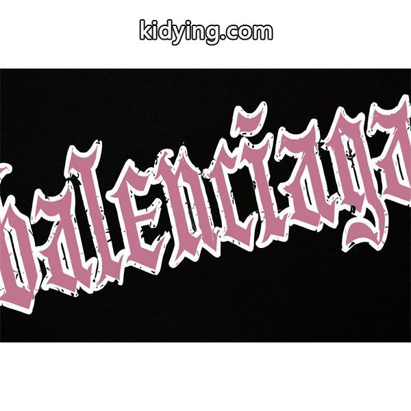 バレンシアガ コピー 長袖Tシャツ ピンクロゴ プリント 長袖 ストリートファッション カジュアル BALENCIAGA-2