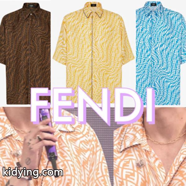 セレブも愛用する FENDI フェンディ スーパーコピー シャツ 半袖 FF Vertigoロゴ オーバーサイズ-0