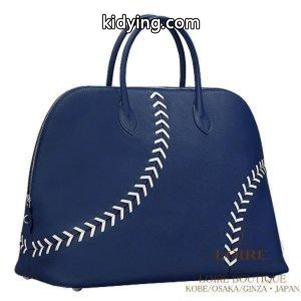 エルメス[HERMES] ボリード 1923 ベースボール 45cm [Bolide 1923 Baseball 45cm] ヴォー・エヴァーカラー　ブルードマルト×シロ　シルバー金具 :1802105:ロワールブティック - 通販ショッピング-0