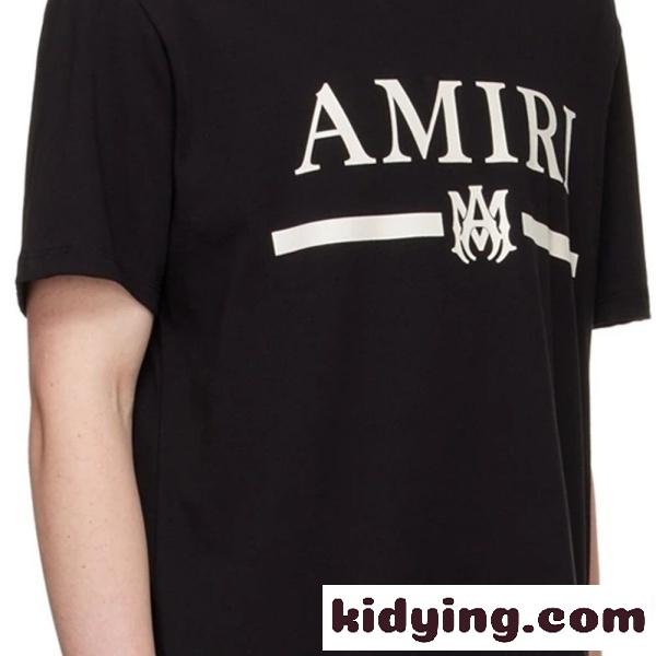 AMIRI アミリ Tシャツ 半袖 ロゴプリント センターデザイン ラインモチーフ シンプル ベーシック オーバーサイズ-2