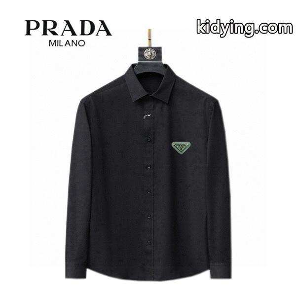 都会的 上質素材 クリーンライン ベーシック シャツ PRADA プラダ コピー-0