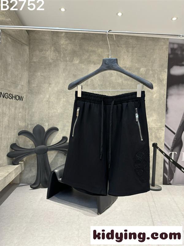 機能系 CHROME HEARTS ジップポケット クロムハーツ コピー ハーフパンツ ブラック ストレッチ 快適-2