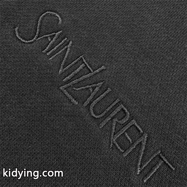 SAINT LAURENT スーパーコピー 秋冬日常 シンプル 定番 グレー ミニロゴ パーカー サンローラン-3