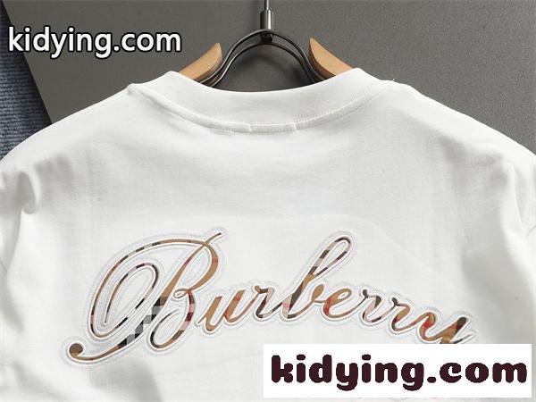 爽やか バーバリー コピー 半袖カットソー 白 黒 ロゴデザイン バックアクセント 夏映え シンプル 人気 BURBERRY-7