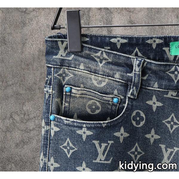 2025秋冬・ブルー ヴィンテージ モノグラム LOUIS VUITTON ルイヴィトン コピー デニムパンツ 新作必見-4
