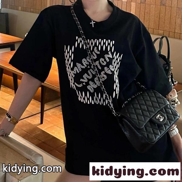 LOUIS VUITTON コピー ルイヴィトン コピー パール刺繍ロゴ 半袖Tシャツ 立体デザイン クルーネック トレンド 人気-8