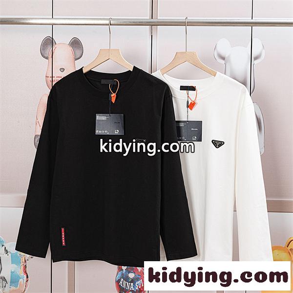 ロングスリーブ シンプルブラック 通勤カジュアル PRADA プラダ コピー Tシャツ 着回し対応 注目商品-0