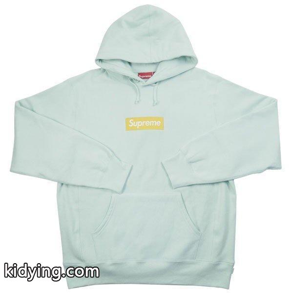 シュプリーム SUPREME 17AW Box Logo Hooded Sweatshirt BOXロゴパーカー 水色 非常に良い 通販-0
