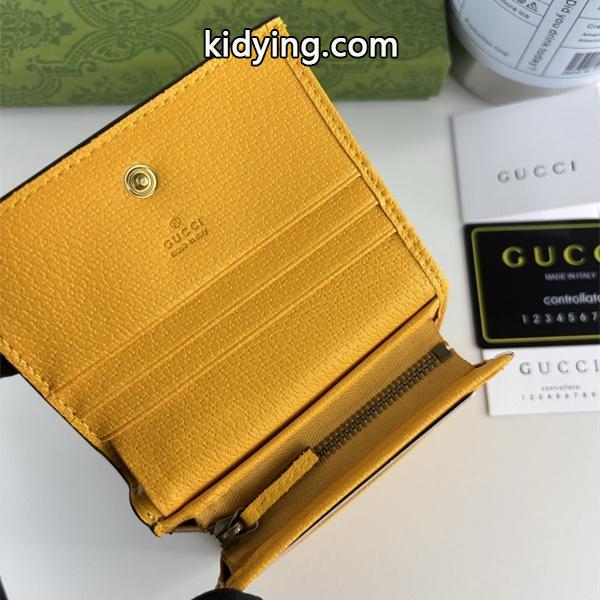 GUCCI コピー 三つ折り財布 GGスプリーム ブラウン オーバルロゴ コンパクト 高級 エレガント グッチ-1