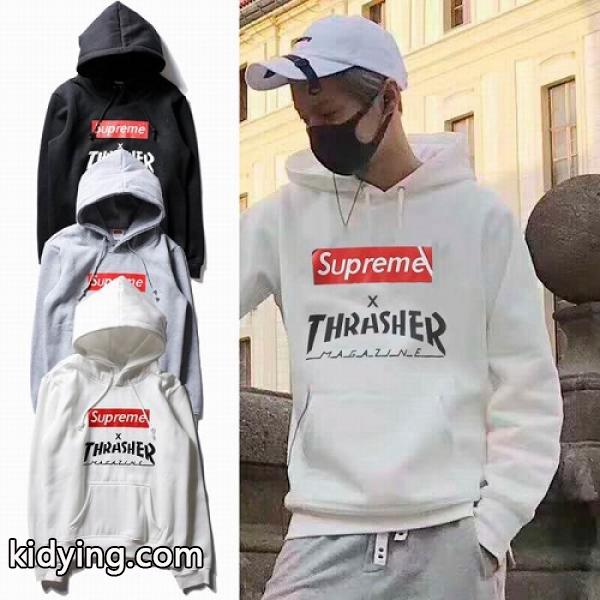 セレブも愛用するブランド新作シュプリーム Supreme×THRASHER パーカー カジュアルにきれいめ-0