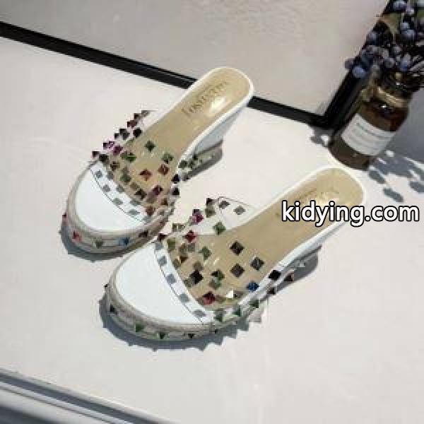 VALENTINO サンダル レディース 最新のファッショントレンド ヴァレンティノ 靴 コピー ホワイト ブラック カジュアル 高品質-0