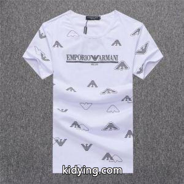 驚きの破格値新品通気性吸汗性ｔシャツ半袖ARMANIアルマーニ t シャツ 激安機能性アイテムブラックホワイト赤色-1