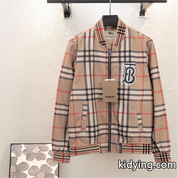 Burberry カーキ格子柄 秋冬注目 バーバリー コピー ブルマン ジャケット シグネチャーデザイン-0