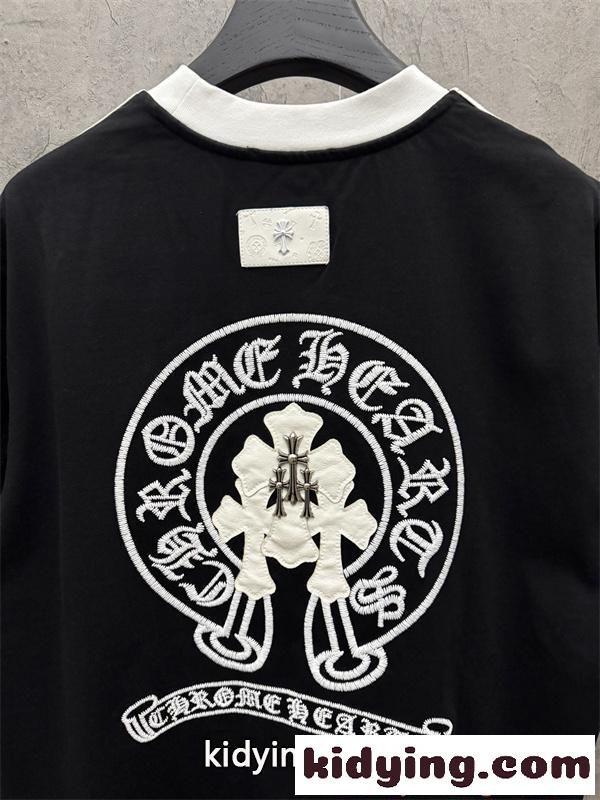 CHROME HEARTS クロムハーツ コピー Tシャツ 半袖 ラインデ ワンポイント オーバーサイズ ブラック-6