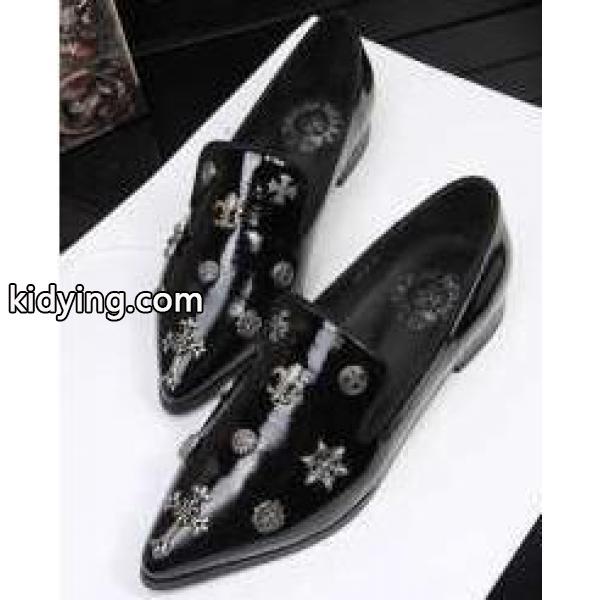 秋冬季節に大活躍 クロムハーツ CHROME HEARTS レディース フラットシューズ レザー クロス スター シューズ_クロムハーツ CHROME HEARTS_ブランド コピー 激安(日本最大級)-0