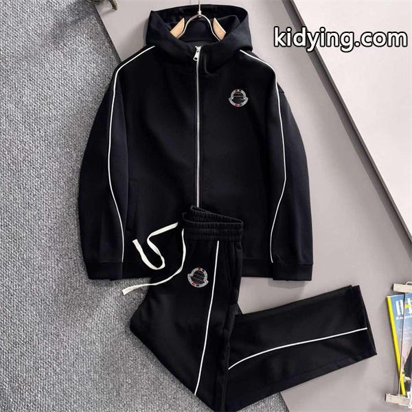 話題 ブラック パイピングデザイン 快適着心地 2025秋冬注目 モンクレール コピー Moncler セットアップ-0