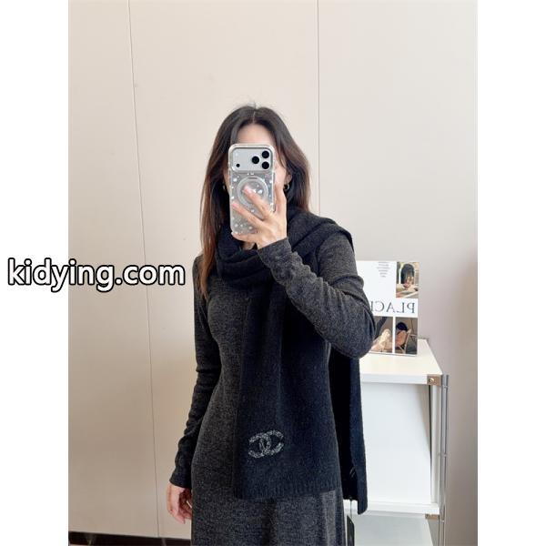 CHANEL（シャネル）25B ニット カシミヤマフラー／クラシックCCロゴ・ユニセックス・秋冬新作スカーフ-2