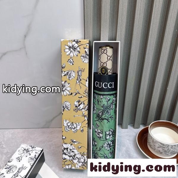 2026新作 GUCCI 激安 グッチ 折りたたみ傘 晴雨兼用 全自動 UVカット99% 軽量 花柄 遮熱 五つ折り ギフトBOX付き-1
