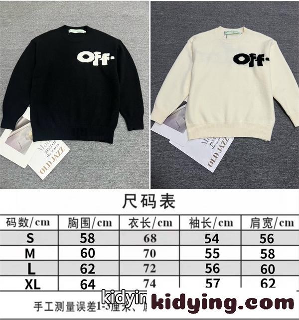 ビッグロゴ入り クルーネック仕様 大人カジュアル OFF-WHITE オフホワイト コピー セーター 注目モデル 再入荷チェック-10