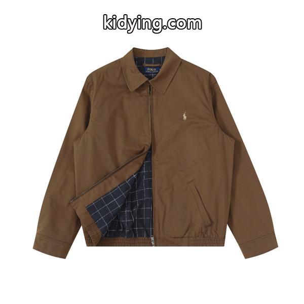 POLO Ralph Lauren コピー 激安 ラルフローレン 哈林顿ジャケット メンズ レディース兼用 ブラウン 綿100% 刺繍ロゴ RL12168 カジュアル アウター 易梦玲同款-0