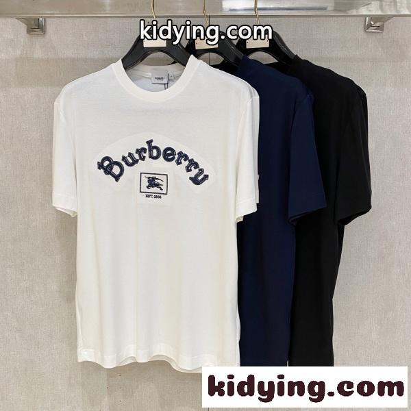 BURBERRY コピー バーバリー コピー アーチロゴ刺繍Tシャツ ホースマーク 半袖カットソー 人気 定番-9
