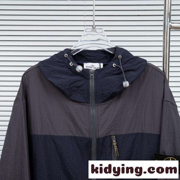 STONE ISLAND コピー ストーンアイランド 配色フーデッドジャケット 軽量ウィンドブレーカー 撥水デザイン アウトドア人気モデル 2026新作-10