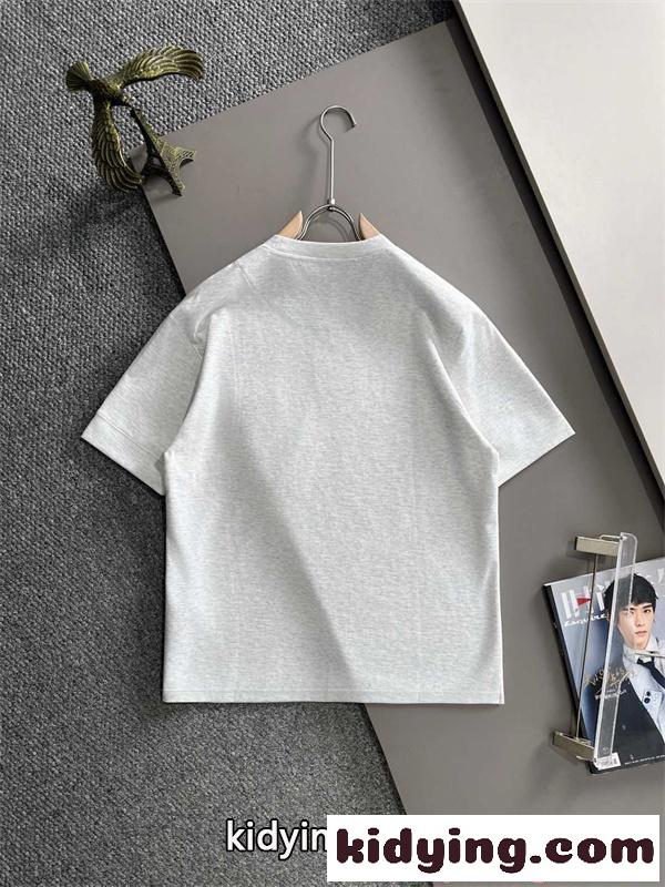 ルイ・ヴィトン コピー ワンポイントポケットTシャツ 半袖 グレーメランジ ロゴ刺繍 クルーネック ミニマル カジュアル LOUIS VUITTON-7