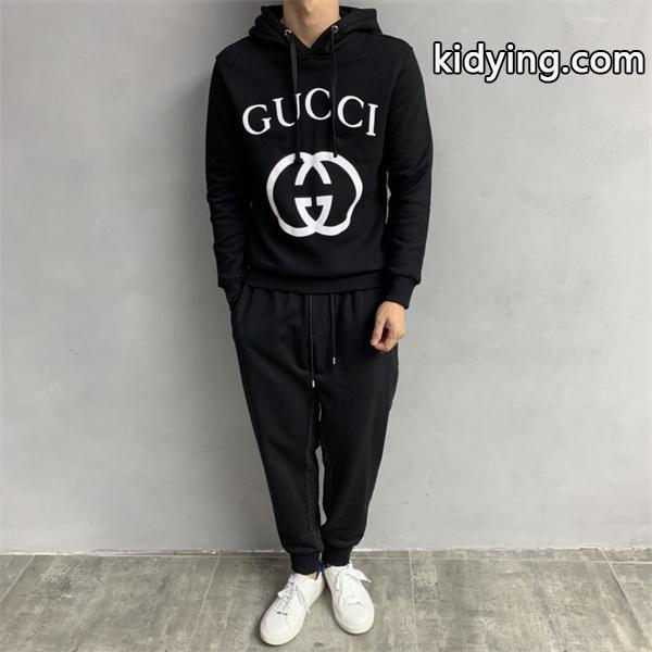ダブル G ロゴ ブラック グッチ パーカー ユニセックス クラシック GUCCI スーパーコピー-8
