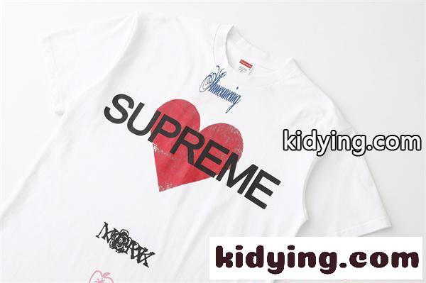 半袖Tシャツ SUPREME ブラック シュプリーム コピー ホワイト ハートロゴ プリントデザイン コラボ風 ストリート-8
