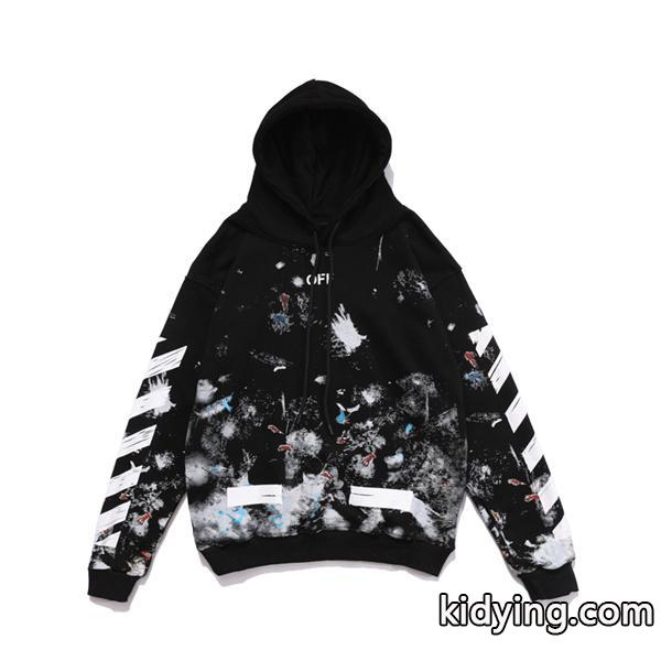 人気商品登場！　オフホワイトパーカコピーOFF-WHITEスーパーコピーメンズブラック無地生地-0