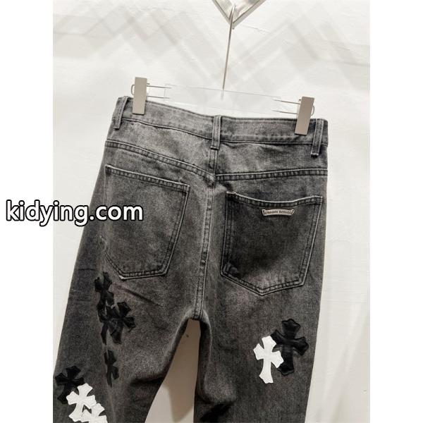 クロムハーツ Chrome Hearts コピー 希少 重厚クロスパッチ 大人向け デニムパンツ-4