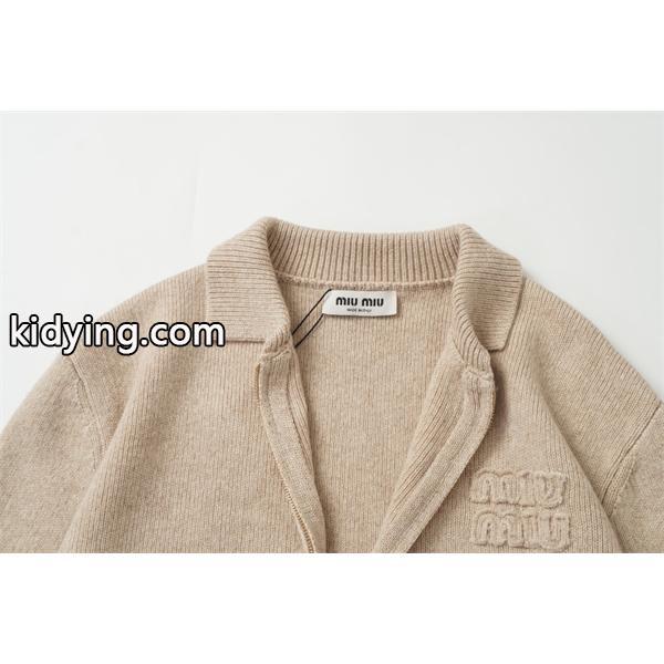 きれいめ 上質 ベージュ ニットジップ ジャケット 注目 MIUMIU ミュウミュウ スーパーコピー-3