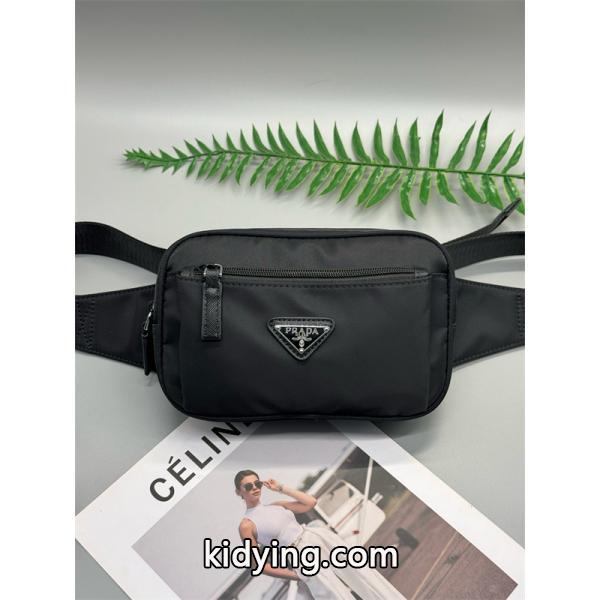 PRADA プラダ コピー コンパクト おしゃれな ウエストポーチ ブラック 人気商品-0