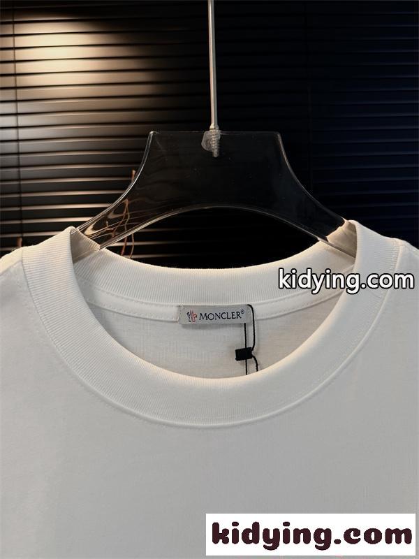 刺繍ロゴ モンクレール コピー コットン MONCLER 半袖Tシャツ 上質素材 シンプル 無地調 ルーズフィット メンズ レディース-2