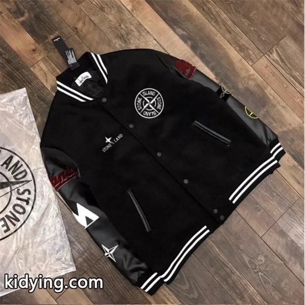 STONE ISLAND 偽物 スタジャン ヴァーシティジャケット カレッジ風 アウター ストーンアイランド-0