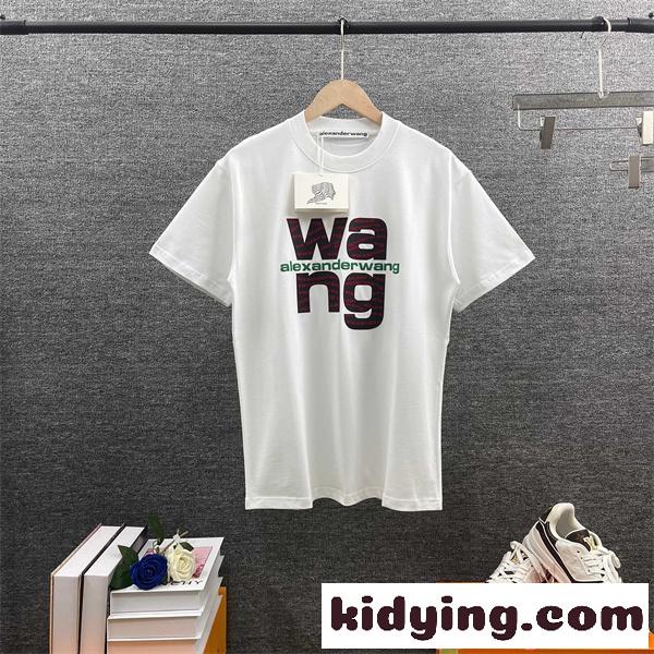 Alexander wang プリント アレキサンダーワン コピー Tシャツ 重ねロゴデザイン 韓国ストリート オーバーサイズ-1