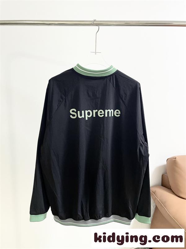 配色プルオーバー シュプリーム コピー 長袖Tシャツ Vネック ブルーグレー 切替デザイン デイリー Supreme 人気 美潮 復古スポーツ-6