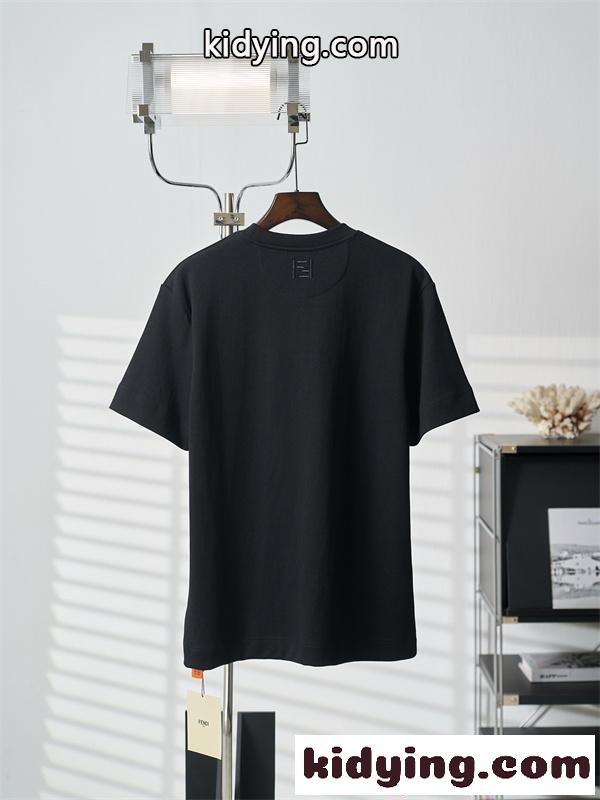 フェンディ コピー ポケット付き Tシャツ 半袖 ワイドフィット ホワイト ブラック カジュアル 日常 軽やか-7