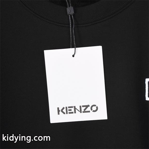 ケンゾー ブラック 起毛 スモール KENZOロゴ クルーネックスウェット コピー 秋冬 シンプル トレンド-6