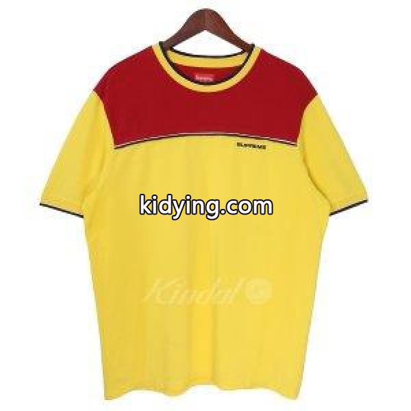 SUPREME 18SS Contrast Yoke Pique Top ロゴ2トーンTシャツ イエロー×レッド サイズ：M (吉祥寺店) 18082 :580018002208:カインドオル - 通販ショッピング-0