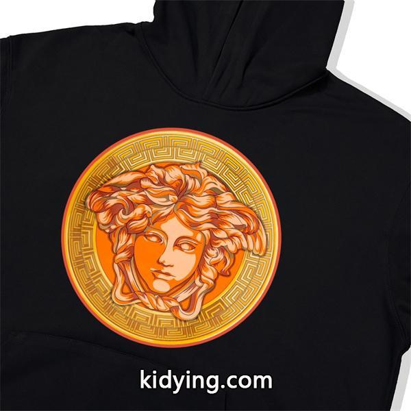 パーカー ヴェルサーチ VERSACE コピー 2025秋冬センセーション プレミアム ブラック × ホワイト ゴールドメデューサ-3