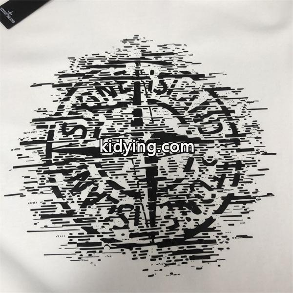 STONE ISLAND長袖ｔシャツ コピー 秋コーデ トレンド 上質 グリッチロゴ ブラック ストーンアイランド-3