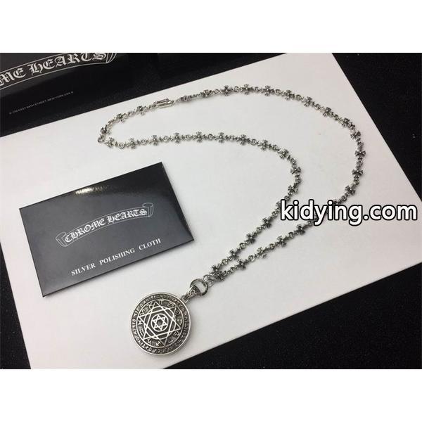 クロムハーツ 偽物 壮麗 芸術的 シルバーネックレス スターエンブレム ペンダント クCHROME HEARTS-0